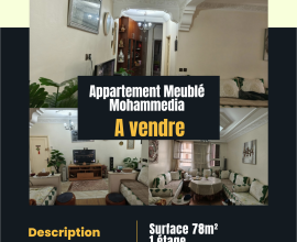 Appartement meublé au 1étage à vendre à Mohammedia